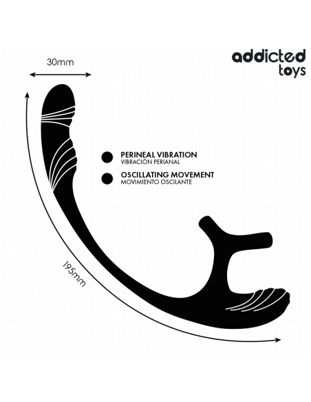 ADDICTED TOYS PLUG ANAL VIBRACIAN Y WAVING 360Aº Y ESTIMULADOR TESTACULOS